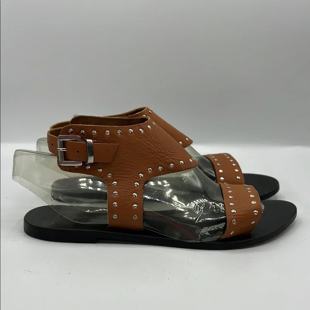 Sol Sana‎ Sz 7 Brown Silver Studded Sandals Boho